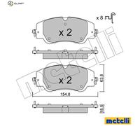 BRAKE PAD SET DISC BRAKE 22-1350-0 FOR PEUGEOT 2008/II 208 JEEP FIAT HNN 1.2L