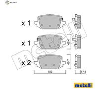 METELLI 22-1366-0 Brake pad set