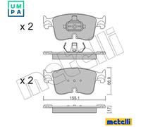 METELLI 22-1383-0 Brake pad set