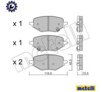 BRAKE PAD SET DISC BRAKE 22-1394-0 FOR MG 10E4E 1.0L 3cyl MG ZS SUV15E4E 1.5L