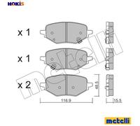 BRAKE PAD SET DISC BRAKE 22-1394-0 FOR MG 10E4E 1.0L 3cyl MG ZS SUV15E4E 1.5L