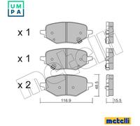 BRAKE PAD SET DISC BRAKE 22-1394-0 FOR MG 10E4E 1.0L 3cyl MG ZS SUV15E4E 1.5L