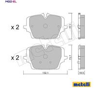 METELLI 22-1407-0 Brake pad set