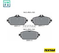 Textar Brake Pad Set 2203101 – Front Axle – Genuine OE, Full Set of 4, Fits Mercedes-Benz