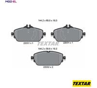 Textar Brake Pad Set 2203101 – Front Axle – Genuine OE, Full Set of 4, Fits Mercedes-Benz