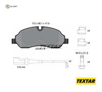 Brake Pad Set For Disc Front Bosch System 171.7mm Width Fits Ford TEXTAR 2203401