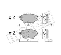Brake pads 22-0987-0 METELLI for CITROËN PEUGEOT OPEL DS TOYOTA FIAT JEEP