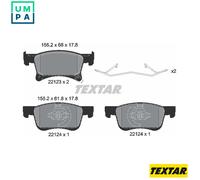 Textar Front Brake Pads 2212301 - OE Set of 4 with Accessories & Acoustic Wear Warning for Opel