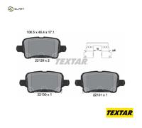 Textar 2212901 Rear Disc Brake Pad Set Fits Opel Vauxhall