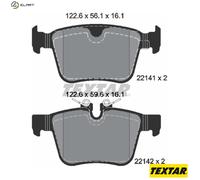 Brake Pads Full Set Of 4 Rear 2214101 Textar Jaguar Land Rover Volvo