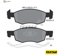 Textar Brake Pads 2214301 - Genuine OE Front Full Set of 4 with Accessories
