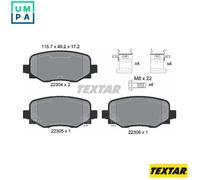 TEXTAR 2230401 Brake pad set