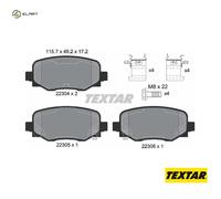 Textar 2230401 Rear Axle Disc Brake Pad Set Fits Fiat Jeep