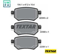 Textar Rear Axle Disc Brake Pad Set 2234901 – Genuine OE Set of 4 – Fits Mazda