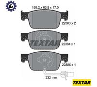 Textar Front Brake Pad Set Teves System 2238301 – Fits Audi A4, A4 Allroad, A5 – Full set of 4
