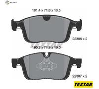 Textar Genuine OE Brake Pads Full Set of 4 Front 2238601 for Volvo