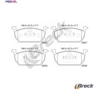 BRAKE PAD SET DISC BRAKE 22631 00 701 00 FOR SKODA VW SEAT IBIZA ARONA LEON 1.0L