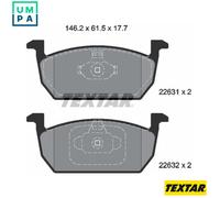 Brake Pads Set 2263101 Front Textar 2Q0698151B 2Q0698151C 2Q0698151E 2Q0698151G