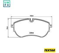 Textar Front Brake Pad Set 2264403 - 7T0698151A / 7T0698151B - for VW California Multivan