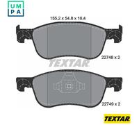 Textar Brake Pad Set 2274801, Disc Brake