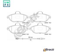 BRAKE PAD SET DISC BRAKE 23042 00 701 10 FOR FIAT RHW /RHK /RHM 2.0L 4cyl