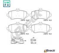 BRAKE PAD SET DISC BRAKE 23070 00 701 20 FOR MERCEDES-BENZ M 166.995 2.1L 4cyl