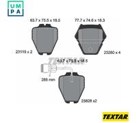 Textar Front Brake Pads fits Audi A8 2.5 TDI FWD D2 4D2,4D8 2311901