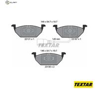 Textar Front Disc Brake Pads 2313101 Full Set of 4 for Audi A2 A3 Seat Altea Leon Skoda VW