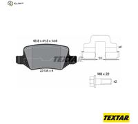 Textar Rear Brake Pads fits Mercedes-Benz A-Class Vaneo 2313803
