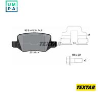 Textar Rear Brake Pads fits Mercedes-Benz A-Class Vaneo 2313803