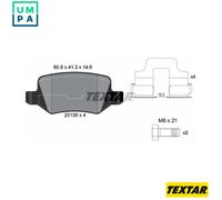 Textar 2313805 Rear Disc Brake Pad Set Fits Mercedes-Benz