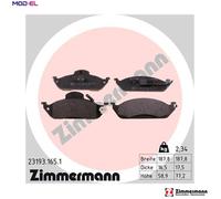 BRAKE PAD SET DISC BRAKE 23193.165.1 FOR MERCEDES-BENZ M 111.977 2.3L 4cyl 2.7L