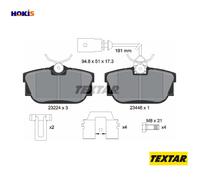 For VW Genuine OE Textar Brake Pads Full Set Of 4 Rear With Accessories 2322416