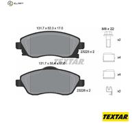 For Vauxhall Genuine OE Textar Brake Pads Full Set Of 4 Front 2322501