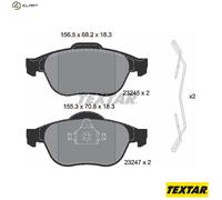 Textar Front Axle Disc Brake Pad Set 2324502 - Fits Renault - Full set of 4 with accessories