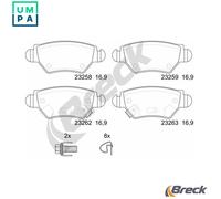 BRAKE PAD SET DISC BRAKE 23258 00 704 10 FOR VAUXHALL ZAFIRA/Mk ASTRAVAN/IV 1.7L