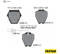 Textar Brake Pads 2328001 – Genuine OE Front Set of 4 – Fits Audi A4/A6 Allroad, VW Passat