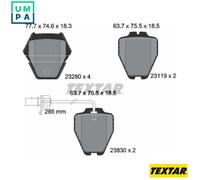 Textar Brake Pads 2328001 – Genuine OE Front Set of 4 – Fits Audi A4/A6 Allroad, VW Passat