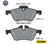 Textar Genuine OE Front Brake Pads Set 2328101 - Full Set of 4 - Fits Mini R50/R53