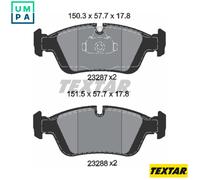 Textar Car Brake Pad Front Prepared For Wear Indicator For Alpina 2328702