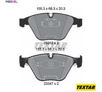 Textar Brake Pad Set Front Teves System Set of 4 Fits BMW 1 & 3 Series RWD E90 2331207