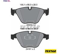 Textar 2331303 Front Axle Disc Brake Pad Set Fits BMW