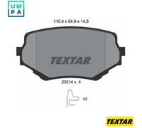 Textar Brake Pads Set 2331401 - Front Full Set of 4 (1A503323Z, 1A523323Z, 1A523323ZA, 1V6L3328ZA)