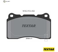 Textar Brake Pads 2332501 – Genuine OE Full Set of 4 Front/Rear for Ford, Tesla