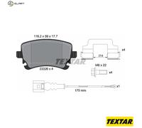 Textar Rear Axle Disc Brake Pad Set 2332602 - Fits VW Transporter/Multivan