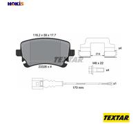 Textar 2332602 Rear Axle Disc Brake Pad Set Fits VW