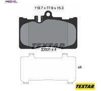BRAKE PAD SET DISC BRAKE 2333102 FOR LEXUS 3UZ-FE 4.3L 8cyl LS
