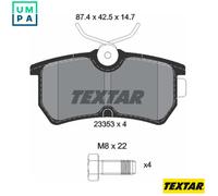Brake pads 2335301 TEXTAR for FORD FOCUS I FOCUS I Saloon FOCUS I Turnier