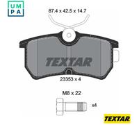 Brake pads 2335301 TEXTAR for FORD FOCUS I FOCUS I Saloon FOCUS I Turnier