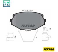 Textar Brake Pad Set 2335404 - Front for Mazda MX-5 (Miata I/II)